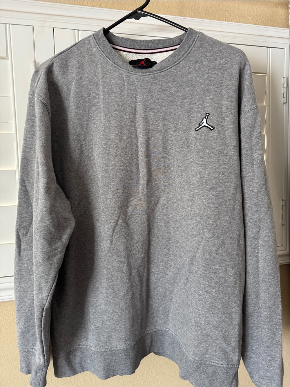 Jordan Heather Gray Crewneck with Jumpman Patch